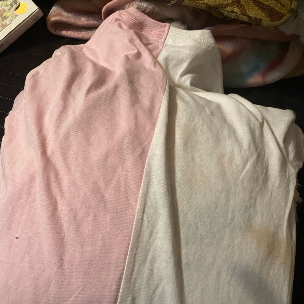 Rule 21 mood shirt half white and pink color small